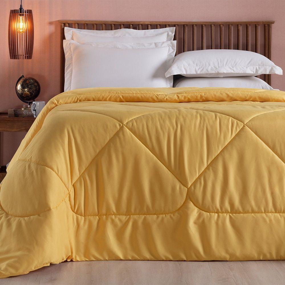 Edredom 1 Peça Queen Percal 200 Fios Unique 100% Poliéster - Amarelo - 2