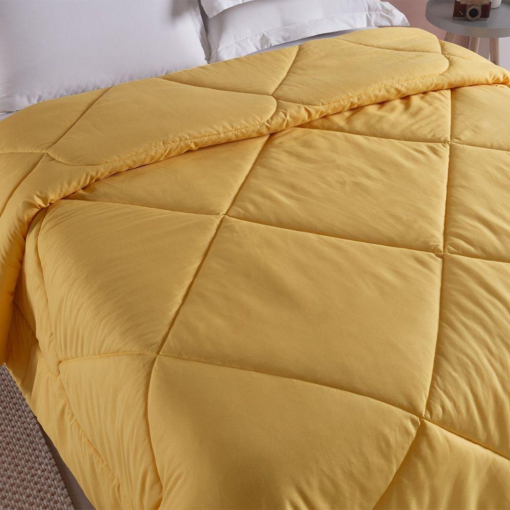 Edredom 1 Peça Queen Percal 200 Fios Unique 100% Poliéster - Amarelo - 4