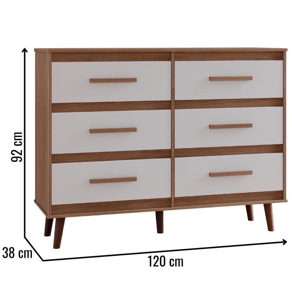 Cômoda Mila 6 Gavetas Savana Off White Moblis - 2