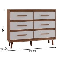 Cômoda Mila 6 Gavetas Savana Off White Moblis - 2