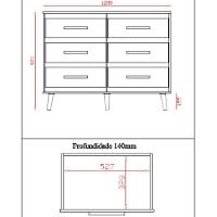 Cômoda Mila 6 Gavetas Savana Off White Moblis