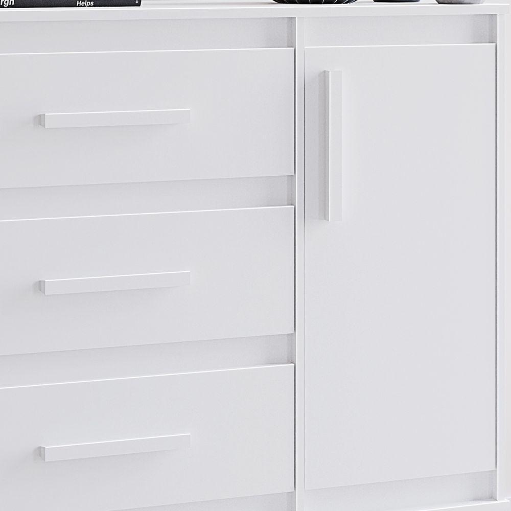Cômoda Sapateira Mila 1 Porta 3 Gavetas Branco Moblis - 5