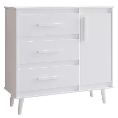 Cômoda Sapateira Mila 1 Porta 3 Gavetas Branco Moblis