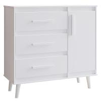 Cômoda Sapateira Mila 1 Porta 3 Gavetas Branco Moblis - 1