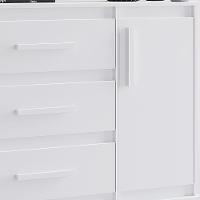 Cômoda Sapateira Mila 1 Porta 3 Gavetas Branco Moblis - 5