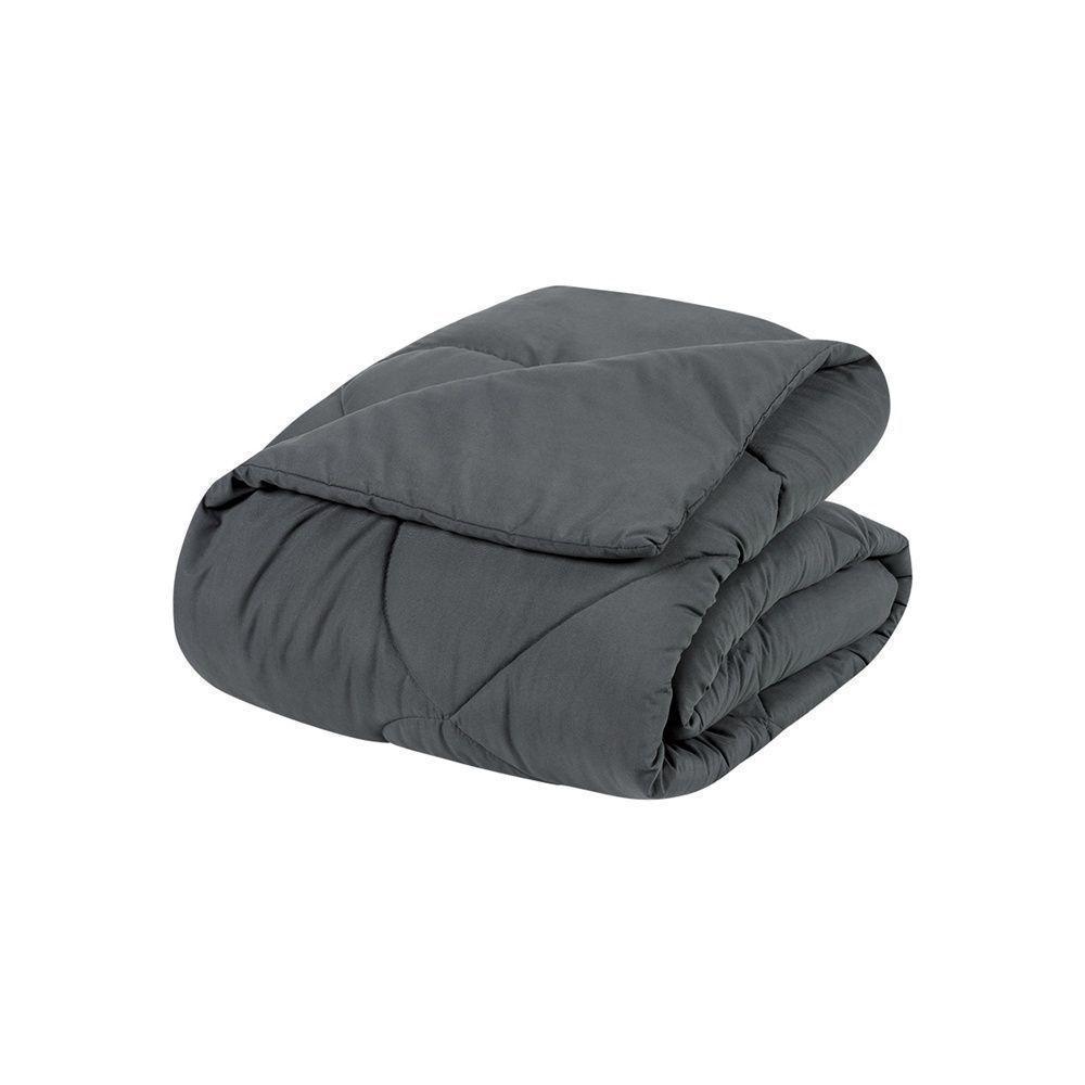 Edredom 1 Peça Solteiro Percal 200 Fios Unique 100% Poliéster - Grafite - 1