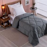 Edredom 1 Peça Solteiro Percal 200 Fios Unique 100% Poliéster - Grafite - 3