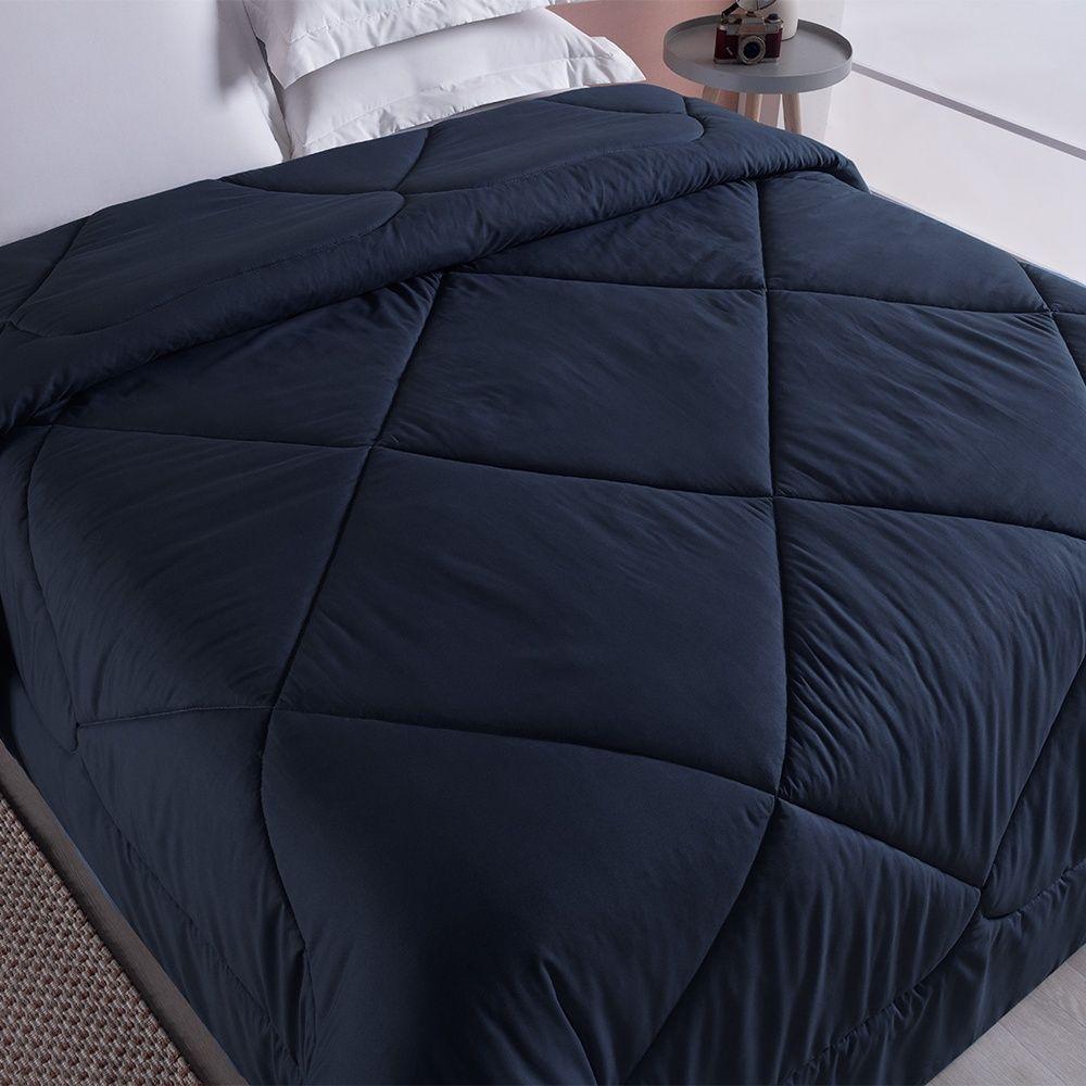 Edredom 1 Peça Queen Percal 200 Fios Unique 100% Poliéster - Azul Marinho - 3