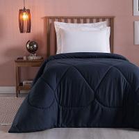 Edredom 1 Peça Solteiro Percal 200 Fios Unique 100% Poliéster - Azul Marinho - 2