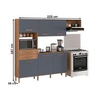 Cozinha Completa Salinas Top 6 Portas 2 Gav. Atualle Móveis Canelato Rustico/grafite Fosco - 4