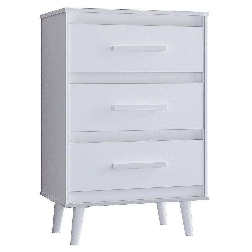 Cômoda Mila 3 Gavetas Branco Moblis - 1