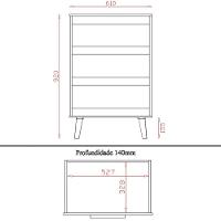 Cômoda Mila 3 Gavetas Branco Moblis