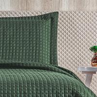 Cobre Leito 3 Peças Queen Percal 200 Fios Plata 100% Poliéster - Verde Militar - 3