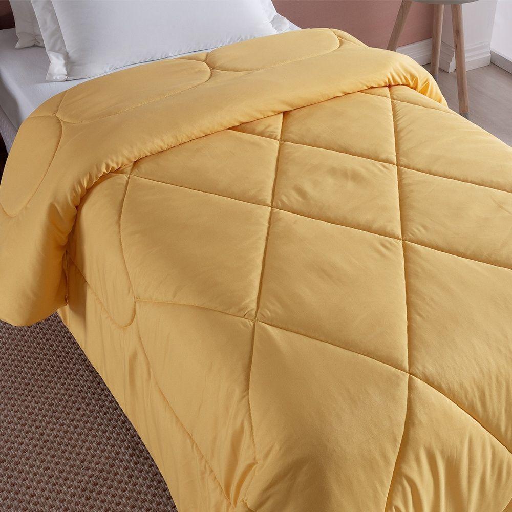 Edredom 1 Peça Solteiro Percal 200 Fios Unique 100% Poliéster - Amarelo - 4