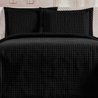 Cobre Leito 3 Peças Queen Percal 200 Fios Plata 100% Poliéster - Preto - 3