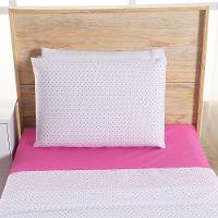 Jogo De Lençol 3 Peças Solteiro Percal 180 Fios Homme 60% Algodão 40% Poliéster - Polka Pink - 6