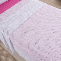 Jogo De Lençol 3 Peças Solteiro Percal 180 Fios Homme 60% Algodão 40% Poliéster - Polka Pink - 7