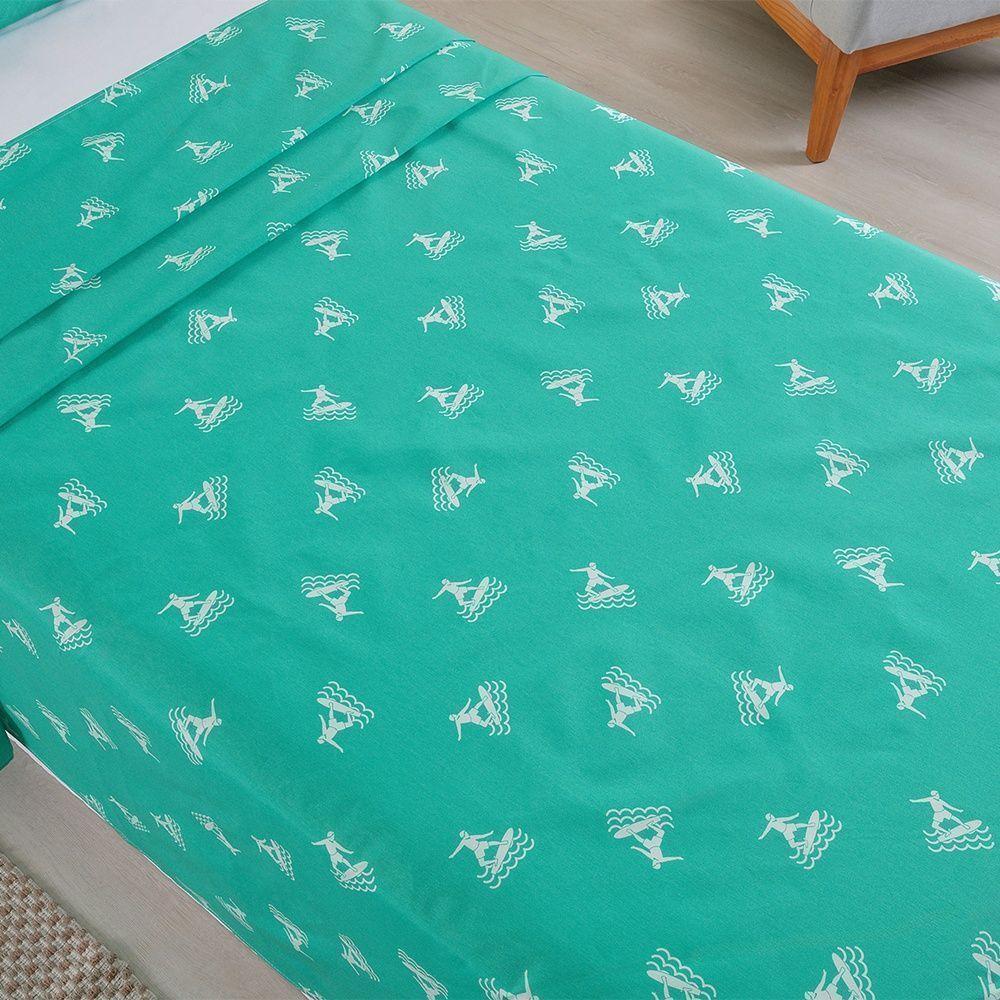 Jogo De Lençol 3 Peças Solteiro Percal 180 Fios Homme 60% Algodão 40% Poliéster - Liberty Azul Ocean - 5