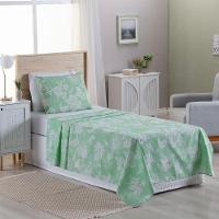 Jogo De Lençol 3 Peças Solteiro Percal 180 Fios Homme 60% Algodão 40% Poliéster - Jade Verde - 2