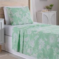 Jogo De Lençol 3 Peças Solteiro Percal 180 Fios Homme 60% Algodão 40% Poliéster - Jade Verde