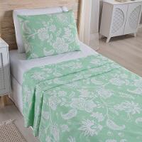 Jogo De Lençol 3 Peças Solteiro Percal 180 Fios Homme 60% Algodão 40% Poliéster - Jade Verde - 5