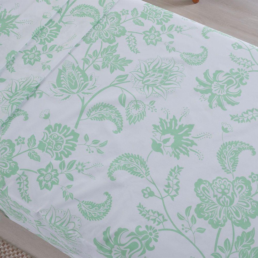 Jogo De Lençol 3 Peças Solteiro Percal 180 Fios Homme 60% Algodão 40% Poliéster - Jazzy Verde - 5