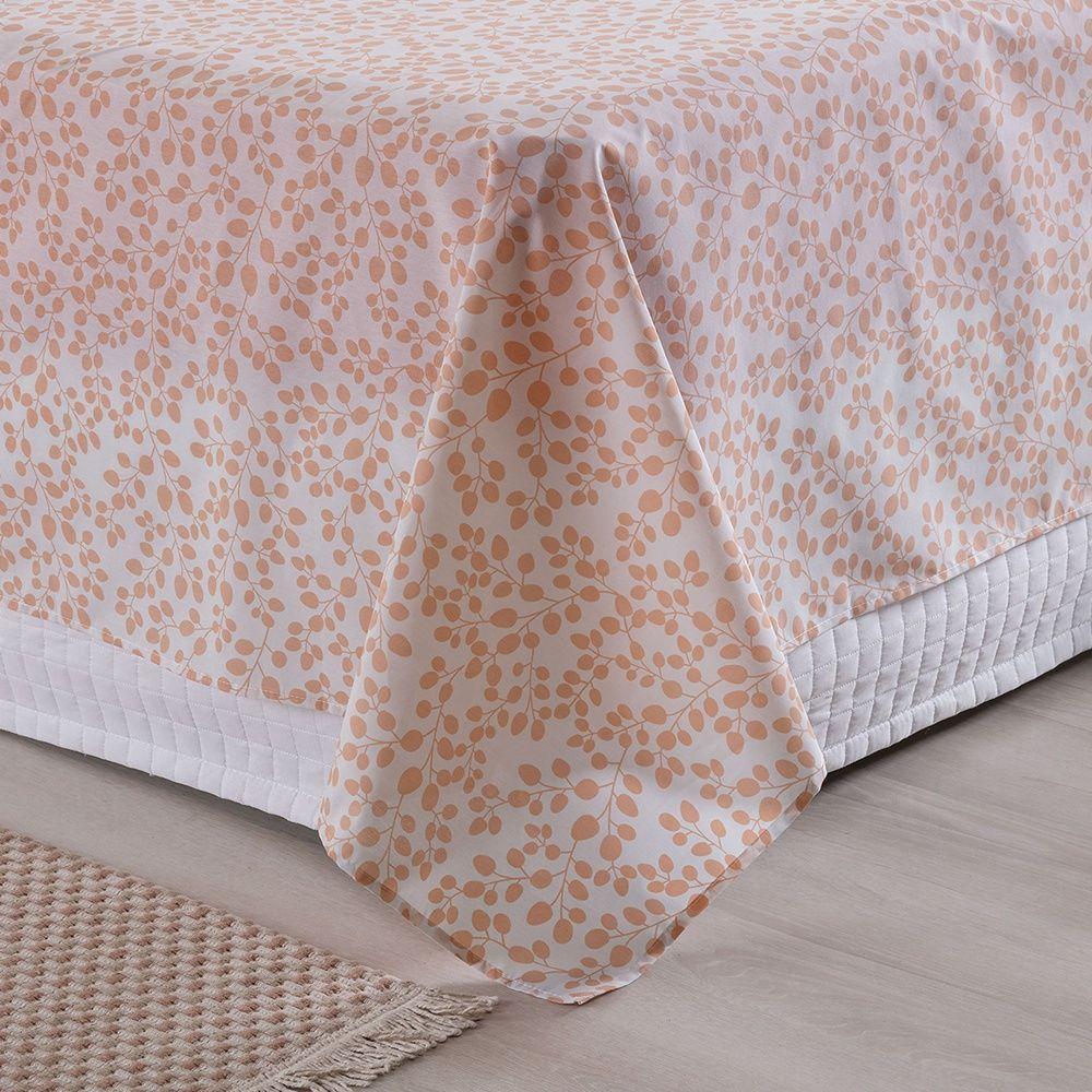 Jogo De Lençol 3 Peças Solteiro Percal 180 Fios Homme 60% Algodão 40% Poliéster - Lilith Laranja - 7