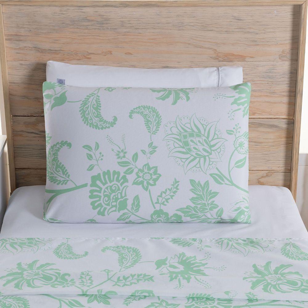 Jogo De Lençol 3 Peças Solteiro Percal 180 Fios Homme 60% Algodão 40% Poliéster - Jazzy Verde - 7