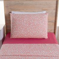 Jogo De Lençol 3 Peças Solteiro Percal 180 Fios Homme 60% Algodão 40% Poliéster - Gummy Pink - 3