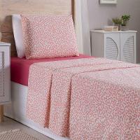 Jogo De Lençol 3 Peças Solteiro Percal 180 Fios Homme 60% Algodão 40% Poliéster - Gummy Pink - 5