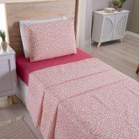 Jogo De Lençol 3 Peças Solteiro Percal 180 Fios Homme 60% Algodão 40% Poliéster - Gummy Pink - 6