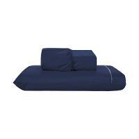 Jogo De Lençol 2 Peças Solteiro Percal 200 Fios De Poliéster Sleep 100% Poliéster - Azul Marinho - 1