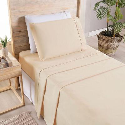 Jogo De Cama Premier Solteiro 02 Peças Hipercal 500 Fios 100% Poliéster - Bege