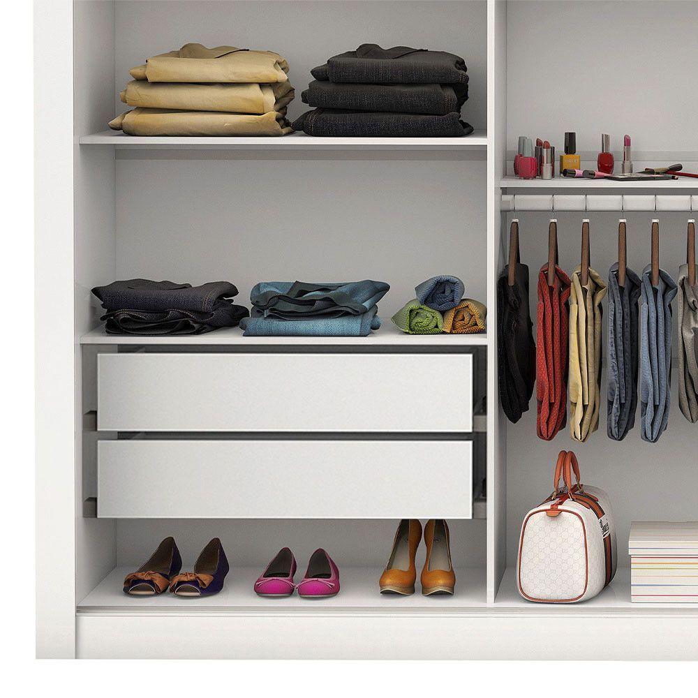 Guarda-roupa Ilhéus 3pts Espelho 4gvts 6prat Carioca Móveis Branco - 4