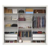 Guarda-roupa Ilhéus 3pts Espelho 4gvts 6prat Carioca Móveis Branco - 3