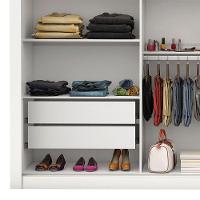 Guarda-roupa Ilhéus 3pts Espelho 4gvts 6prat Carioca Móveis Branco