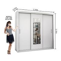 Guarda-roupa Ilhéus 3pts Espelho 4gvts 6prat Carioca Móveis Branco - 7