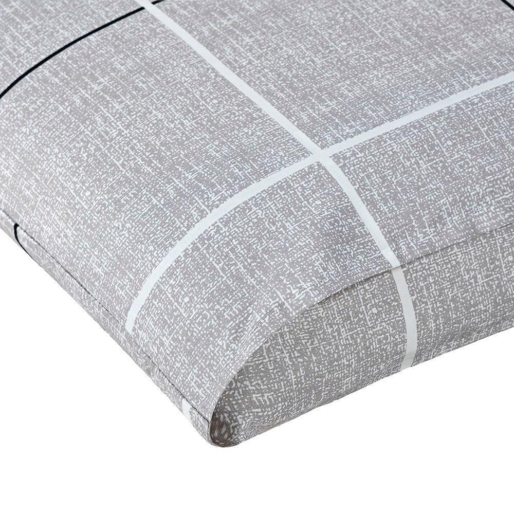 Jogo Cama Lençol Casa Scarpa Celi Casal Padrão Micropercal Estampado 200 Fios 3 Peças Xadrez Grid Cinza - 2