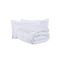 Kit Cobre Leito Ravena To Decorando Queen 3 Peças Micropercal 200 Fios Toque Acetinado 100% Poliéster - Branco - 1