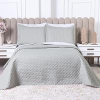 Kit Cobre Leito Milão Queen 3 Peças 100% Poliéster - Linho / Branco