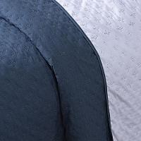 Kit Cobre Leito Milão Casal 3 Peças 100% Poliéster - Petroleo / Branco