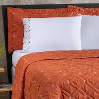 Kit Cobre Leito 6 Peças Queen Ideale Percal 200 Fios 100% Poliéster - Terracota - 2