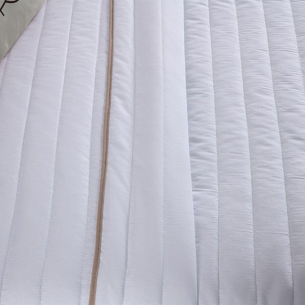 Kit Cobre Leito 5 Peças Queen Inove Percal 200 Fios 100% Poliéster - Nature Branco/cáqui - 9