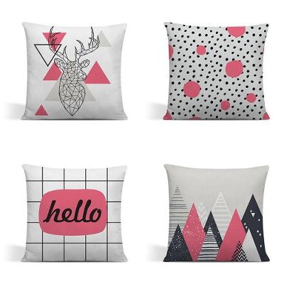 Kit 4 Capas Para Almofadas Decorativas Juma Oxford 100% Poliéster - Hello Rosa