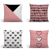 Kit 4 Capas Para Almofadas Decorativas Juma Oxford 100% Poliéster - Love Rosê - 1