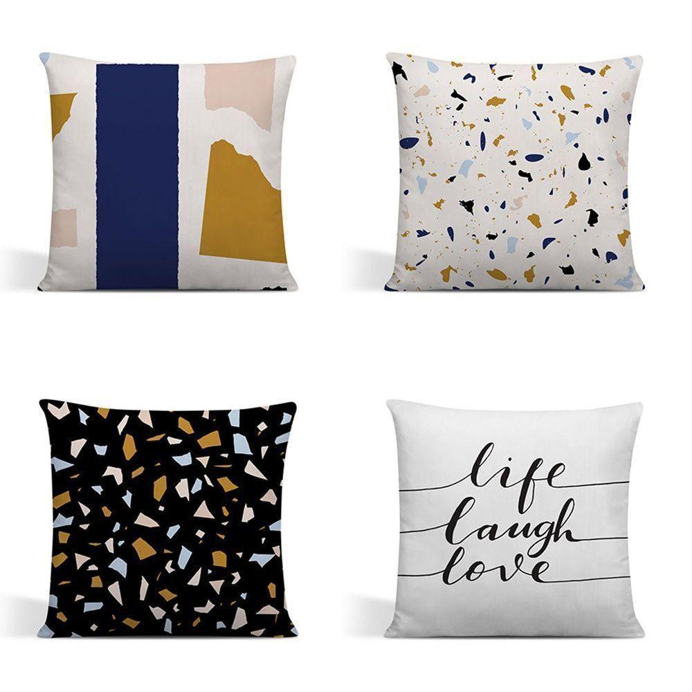 Kit 4 Capas Para Almofadas Decorativas Juma Oxford 100% Poliéster - Granilite Preto - 1