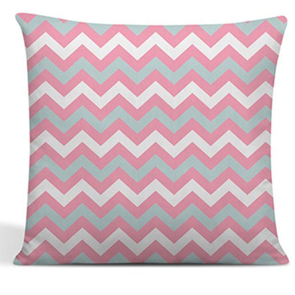 Kit 4 Capas Para Almofadas Decorativas Juma Oxford 100% Poliéster - Chevron Rosê - 4