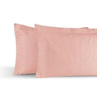 Kit 02 Portas Travesseiros Percal 200 Fios Algodão Gold 100% Algodão - Rosê - 2