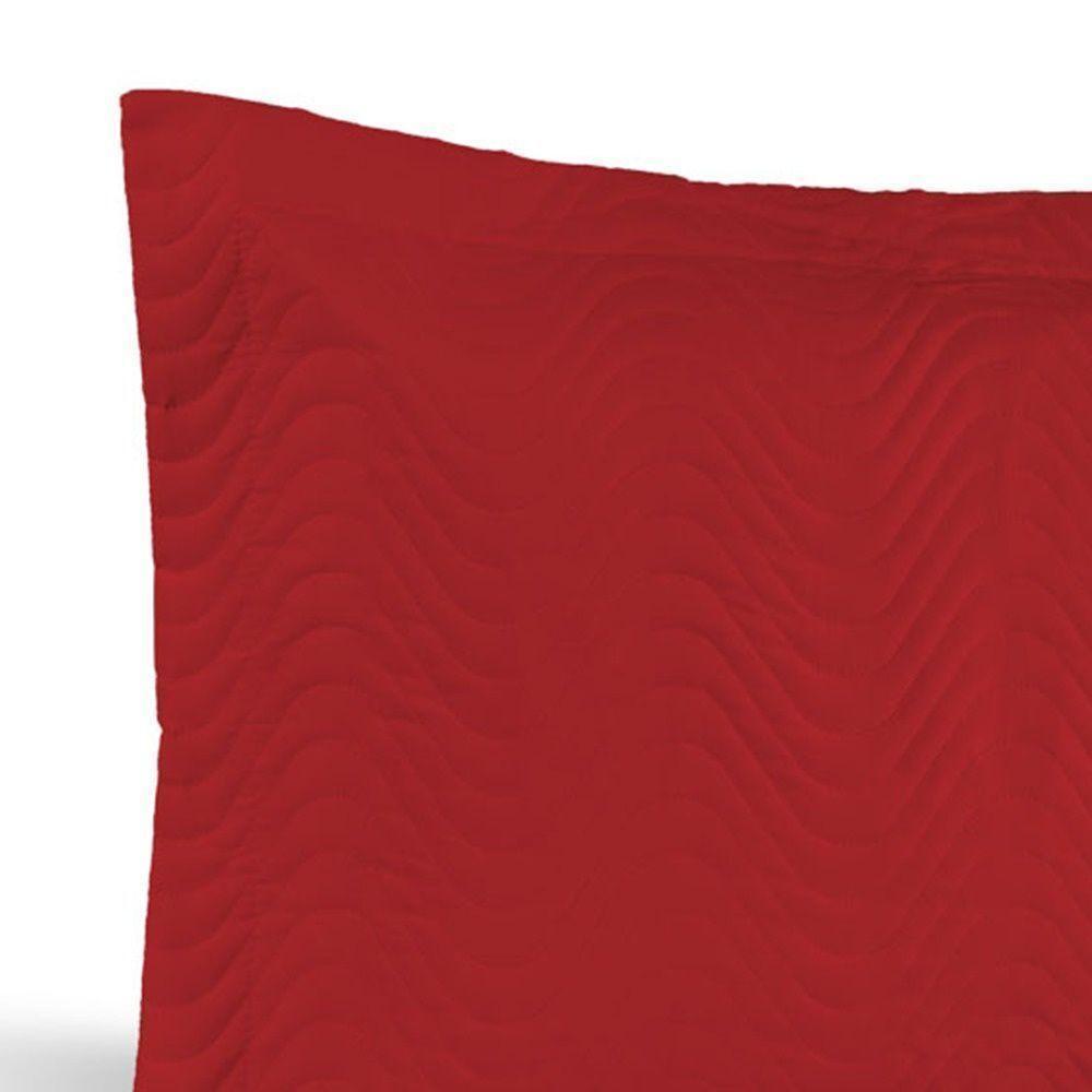 Kit 02 Portas Travesseiros Percal 180 Fios Silver 60% Algodão 40% Poliéster - Vermelho - 3