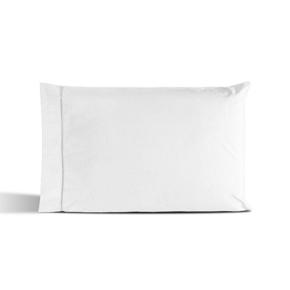 Kit 02 Fronhas Percal 180 Fios Ponto Palito Dream 60% Algodão 40% Poliéster - Branco - 1